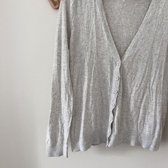 Forever 21 Cardigan Womens Medium Gray Knit Lightweight Sweater Button - Large - Picture 5 of 6